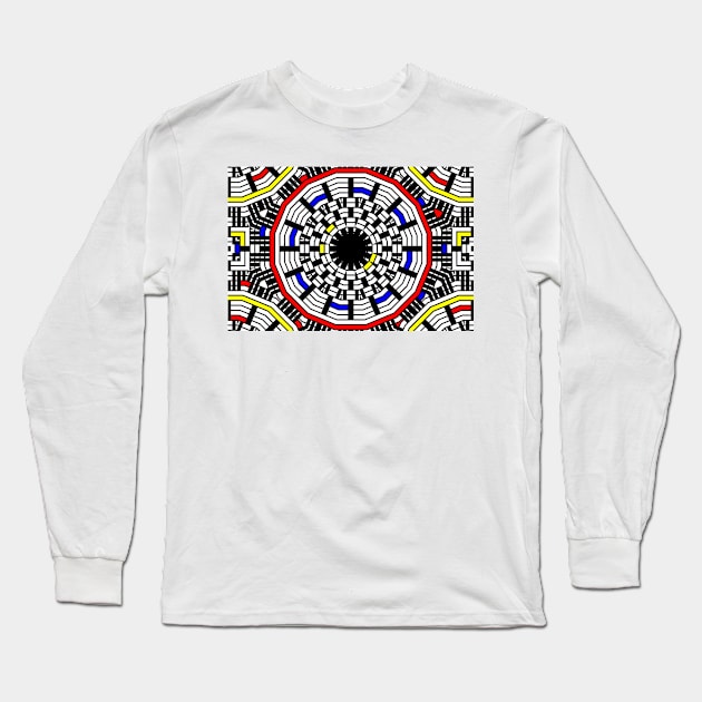 Geometric Pattern Bold And Lines Long Sleeve T-Shirt by justrachna